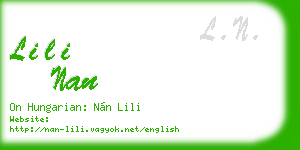 lili nan business card